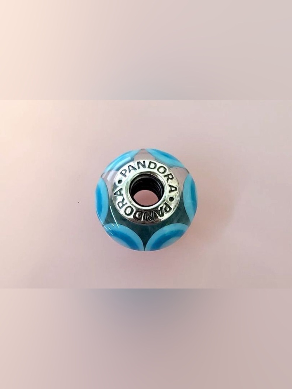 PANDORA | BLUE STEPPING STONES MURANO CHARM 790914 RARE RETIRED GLASS 925